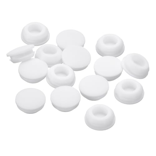 Image of uxcell 26 Pcs Silicone Plugs, Rubber Round Snap in Locking Hole Plugs for 12-13mm Hole, Hole Stoppers Waterproof Hole Plug for Metal Tube, Furniture End Caps Inserts, White
