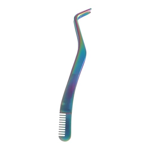 DEARMAMY Stainless Steel Eyelash Tweezer Comb Applicator Tool for Eyelash Extensions for Beginners Easy to Use and Clean Elegant Design in Finish