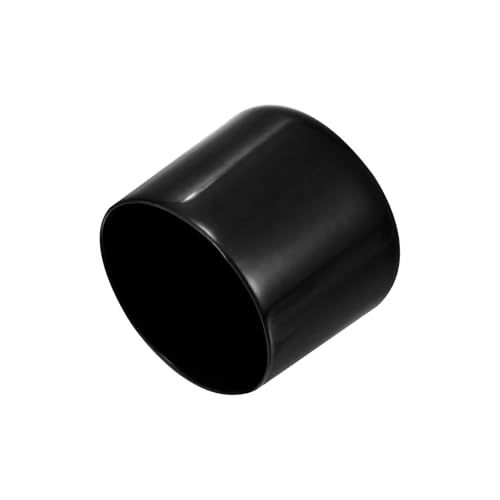 Image of uxcell 2pcs Rubber End Caps 51mm(2 inch) ID Vinyl Round Tube Bolt Cap Cover Screw Thread Protectors Black, 40mm Height