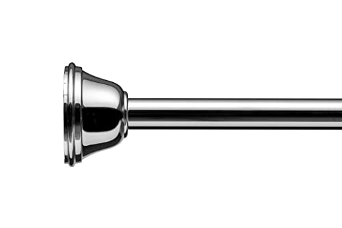 Croydex Stick n Lock No Drill Stainless Steel Adhesive shower curtain rod, adjustable curtain rod from 48in-86in, Chrome finish, curtain rods no drilling