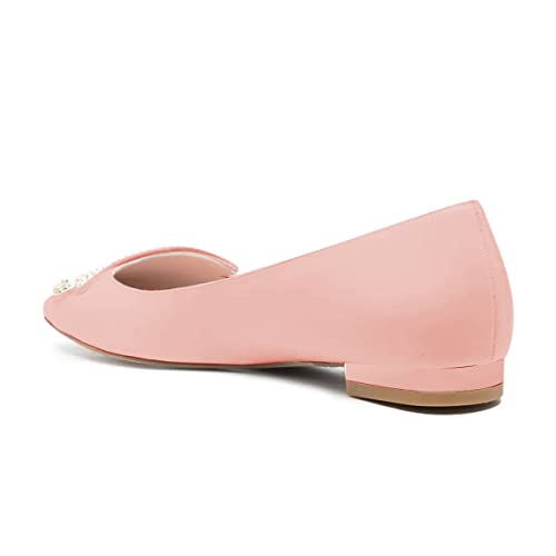 FYS Women Pointed Toe Rhinestone Studded Flats Butterfly Grain Slip on Pumps Summer Party Dress Casual Office Driving Shoes Size 4-15 US3