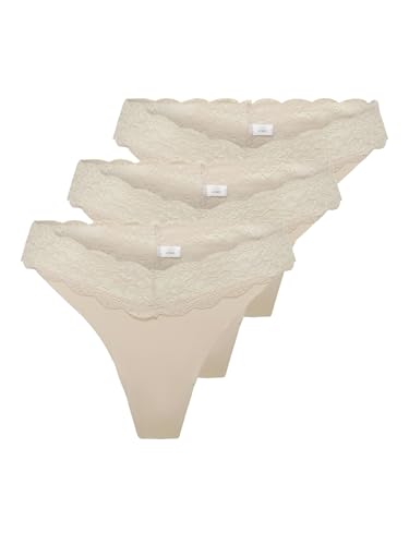 String ONLY ONLCHLOE Lace lot de 3 noir élimine les marques de culotte