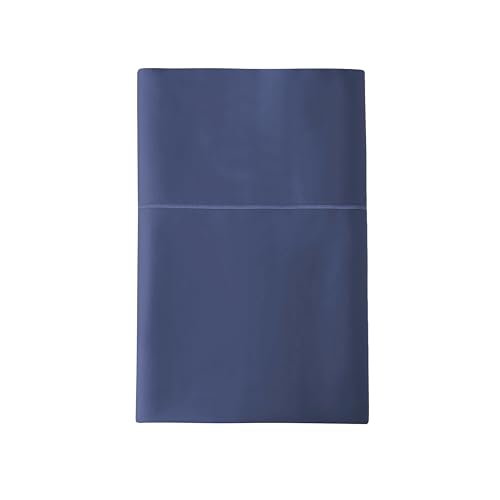 Image of Certified Organic Full Flat Sheet Only - 100% Organic Cotton Top Sheet with Luxurious Soft and Breathable 300 Thread Count Sateen Weave Finish - GOTS & Fairtrade Certified (Navy, Full)