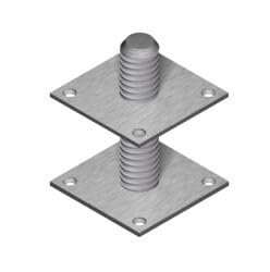 Height Adjustable Elevated Post Support Base, Heavy Duty Steel Bolt Down, Decking Feet for Decking, Pergolas, and Timber Structures โ 100x100x8 M30x200 (Piece of 1) โ image 1