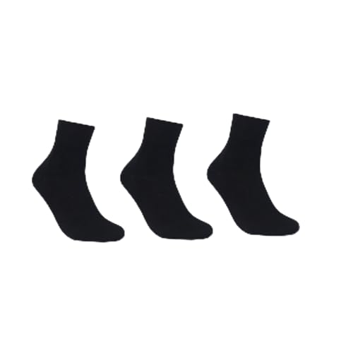 Vitopia Soft - Calcetines para diabéticos de caña corta, 6 pares sin goma, cintura cómoda y cosida a mano, para hombre y mujer, 4 colores, Negro , 43-46