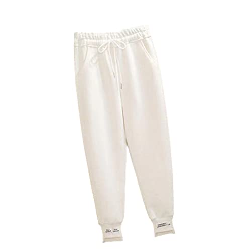 Pantalon de survêtement blanc Alloaone M pour femme avec polaire