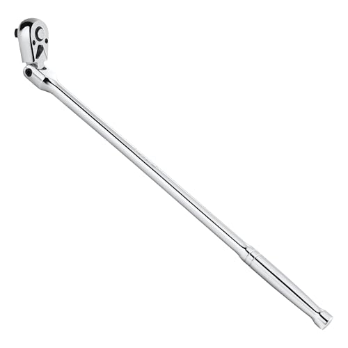 WORKPRO ラチェットハンドル ラチェットレンチ ソケットレンチ 差込角9.5mm ロング首振り型 全長457mm 回転方向切替簡単 速脱ボタンバナジウム鋼製ヘッド 72山ギアのサムネイル