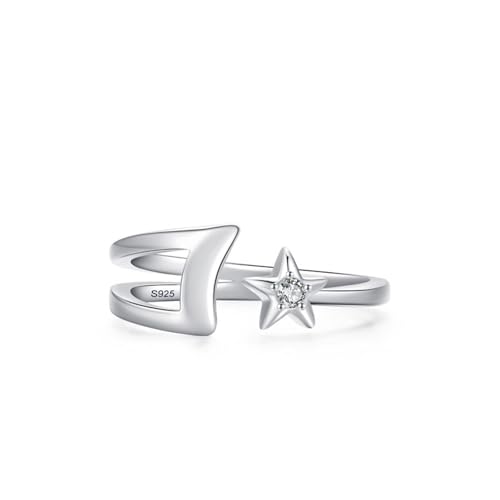Bague Femme 925 en argent véritable avec zircone cubique ronde de haute qualité
