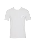 Emporio Armani Men's Bold Monogram 2 Pack Crew Neck Shirt, White/Armani Blue