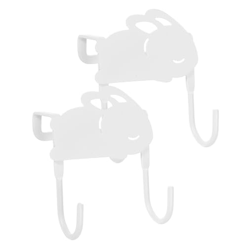 Hohopeti Cute Rabbit Shape Hook Hangers Over Door Rack Heavy Duty Iron No Drilling Required Versatile for Home