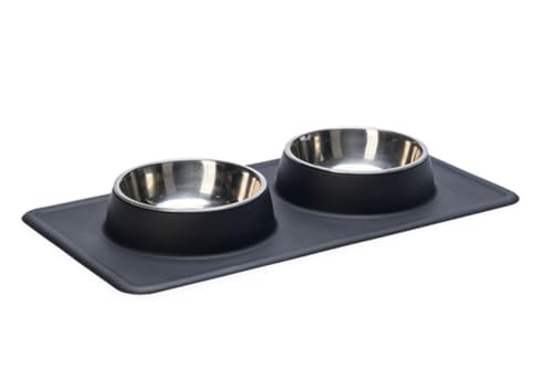 Karlie Dex 522624 - Set da cena in silicone, 700 ml, 2 x 350 ml, colore: Nero