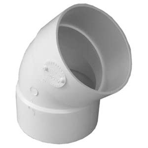 PVC Pipe Fitting, Elbow, 45-Degree, 3-In., Hub x Hub