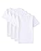 MeMoi 4 Pack Boys Cotton Rich V-Neck Short Sleeve Undershirts White 6