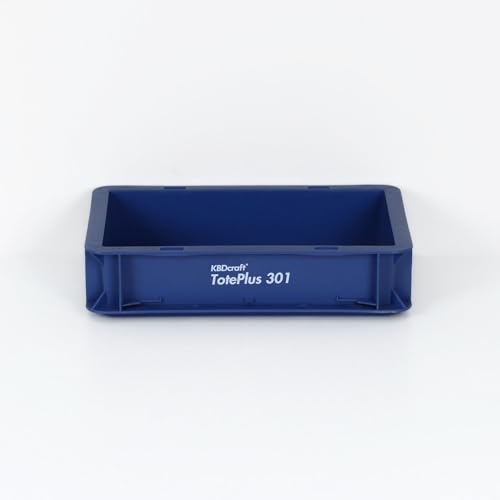 Image of KBDcraft Stackable Storage Bin - Heavy-Duty Plastic Organizer Box and Tray with Straight Walls, small plastic bin totes for storage, 12 inchx8 inchx3 inch, 0.5Gal, Blue, 1 Pack