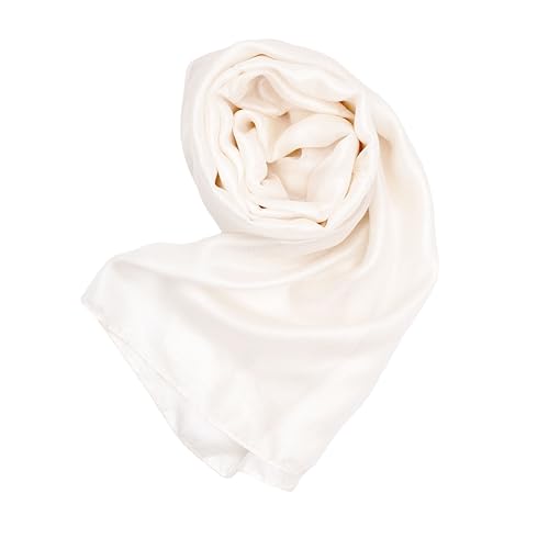 MAPIMANIA - Etole femme chic mariage, foulard ivoire 180x80, chale elegant d'été en satin,...