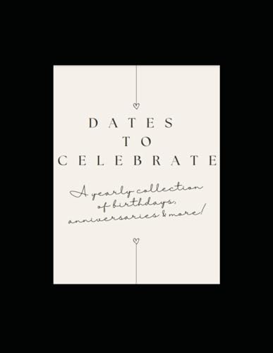 Dates to Celebrate: A yearly collection of birthdays, anniversaries & more!