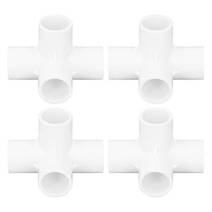 Cuque PVC-aansluitingen met 4 wegen, schuine aansluiting voor meubels, robuuste constructie, eenvoudige installatie voor gebruik binnenshuis