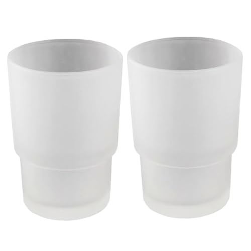 Tazas de enjuague bucal 2 piezas de 220 ml de vaso de lavado de bucas de 220 ml de vidrio múltiple tazas de vaso de baño multipropósito para lavado bucal, cepillo de dientes y almacenamiento de pasta