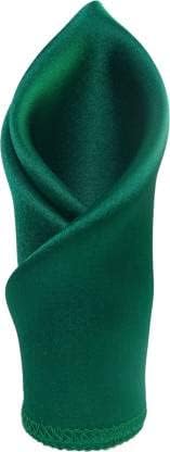Style Along Solid Green Premium Mens Solid Micro Fiber Silk Satin Pocket Square Wedding Handkerchiefs