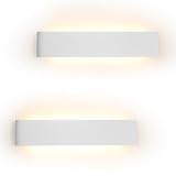YCZM 2 Pezzi Applique da Parete Interno 24W,Lampada da Parete Interno 2880LM 41CM,Applique LED da Parete Interni 3000K Bianco Caldo,Lampada a Muro Bianco Per Soggiorno,Camera da Letto,Scale,Corridoio