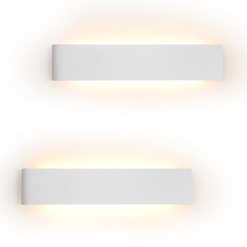Migliori applique da parete potenti e molto luminose YCZM 2 Pezzi Applique da Parete Interno 24W,Lampada da Parete Interno 2880LM 41CM,Applique LED da Parete Interni 3000K Bianco Caldo,Lampada a Muro Bianco Per Soggiorno,Camera da Letto,Scale,Corridoio