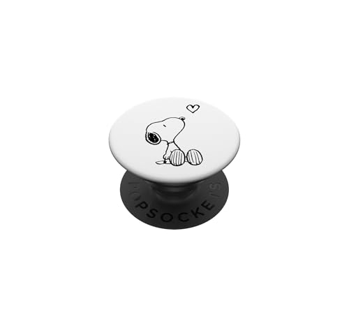 Snoopy Heart Love and Laughter Design PopSockets Adhesive PopGrip