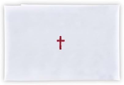 Trinity Church Supply Linen Purificator Red Embroidered Cross Center Church Communion Supplies, 18 Inch x 12 Inch, Pack of 12 image 4