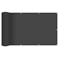 GLOSKIN Balkon Sichtschutz, Balkon Sichtschutz Wetterfest, 90 x 600 cm, Balkonsichtschutz, UV -Schutz, Mit Ösen, Seilen, Kabelbindungen, für Gartenbalkonzaun, Anthrazitfarbe