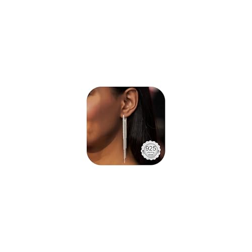 KRFY Boucles D'oreilles Pendantes pour Femme Argent 925 Longue Or Tassel Boucles d’oreilles Longue Chaîne de pompon Pendantes Creoles PendanteBoucle d’oreille pour Femme Argent