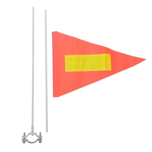 Bandera de seguridad para bicicleta con mástil ajustable y reflectante de alta visibilidad 2