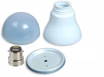 GENERIC ROOPREKHA LED Bulb Housing, 5-9W, B-22 CAP, White, Polypropylene (PP), Round, Ceiling Mount, Solid, Pack of 5-image-2