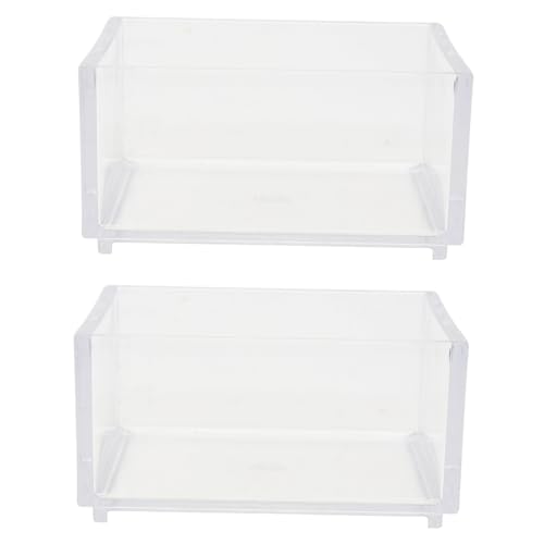 Toyvian 2個透明アクリル製ペットフィーダーボウル 爬虫類 小動物用水と餌入れ スムースな表面でペットに優しい設計 脱走防止機能付き お手入れ簡単なデザイン