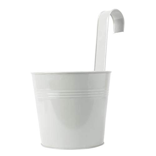 TrustBasket Plain Round Railing Planters/Pots - White (B07MDWRPLY) Amazon Price History, Amazon Price Tracker