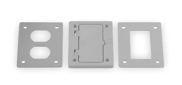 Floor Box Cover, Rectangular, Gray