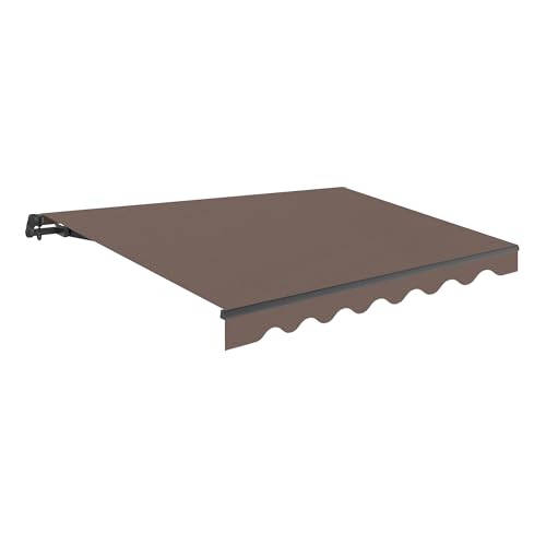 Wasabi - Toldo Retráctil Exterior 250x200cm Topo Poliéster – Lona Protección Solar UV - Estructura de Aluminio Antracita – Manivela Incluida – Manual Enrollable Terraza Jardín Balcón