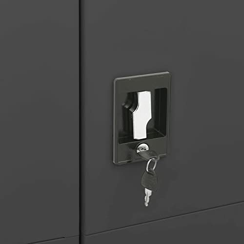 Gecheer-Armario-de-Taquilla-con-2-Puertas-y-4-Estantes-Armario-Multifuncion-Organizador-de-Almacenamiento-de-Acero-Gris-Antracita-90x40x180-cm