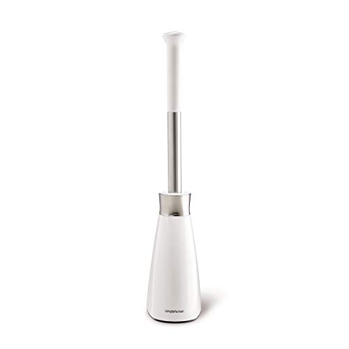 Image of simplehuman Replacement Toilet Brush Head, Easy Screw On, Stiff Outer Bristles, White Plastic