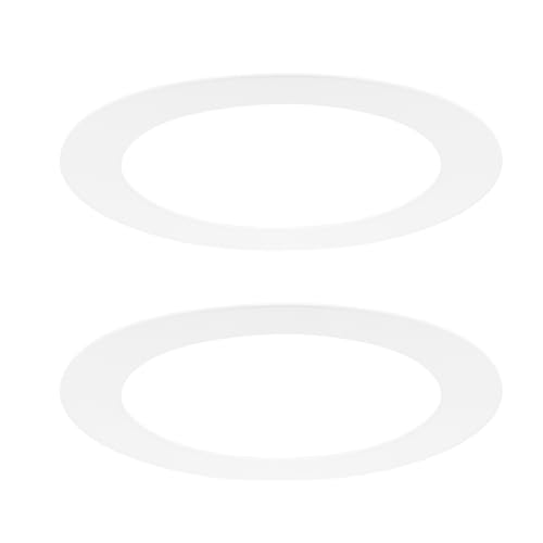 M METERXITY 2-Pack Goof Rings for 6 Inch Recessed Lights 6.3 ID 8.7 OD Durable Plastic Trim Ring Flush Mount White Can Light Trim Ring Cover for Ceiling Can Downlights