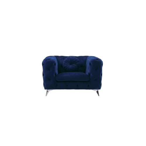 Sillón Plegable Tela Azul miniatura 3