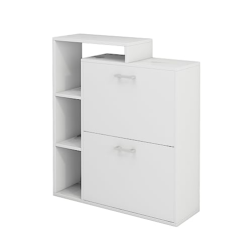 Oskar Store Scarpiera da ingresso Tobias, Bianco, 80 x 90 cm