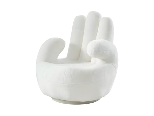 Vente-unique - Fauteuil Main pivotant Catchy en Fausse Fourrure - Blanc