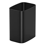 Cesun Small Bathroom Trash Can, 3.4 Gallon Metal Garbage Can, Slim Stainless Steel Waste Basket for Dorm, Bedroom, Office, Toilet, Near Desk, Under Sink (Black)