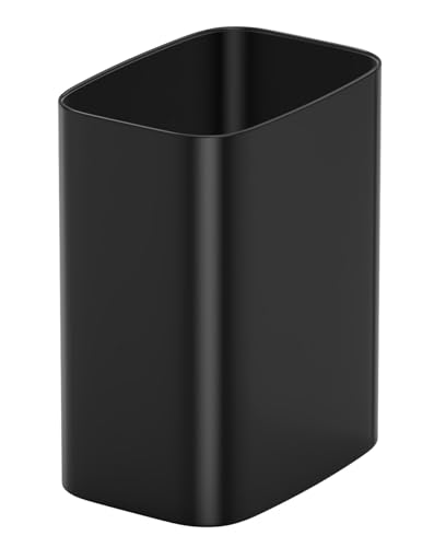 Cesun-Small-Bathroom-Trash-Can-34-Gallon-Metal-Garbage-Can-Slim-Stainless-Steel-Waste-Basket-for-Dorm-Bedroom-Office-Toilet-Near-Desk-Under-Sink-Black Cesun Small Bathroom Trash Can, 3.4 Gallon Metal Garbage Can, Slim Stainless Steel Waste Basket for Dorm, Bedroom, Office, Toilet, Near Desk, Under Sink (Black) - Image 1