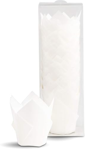 Tulip Cupcake Liners 100pcs Baking Cups (White)