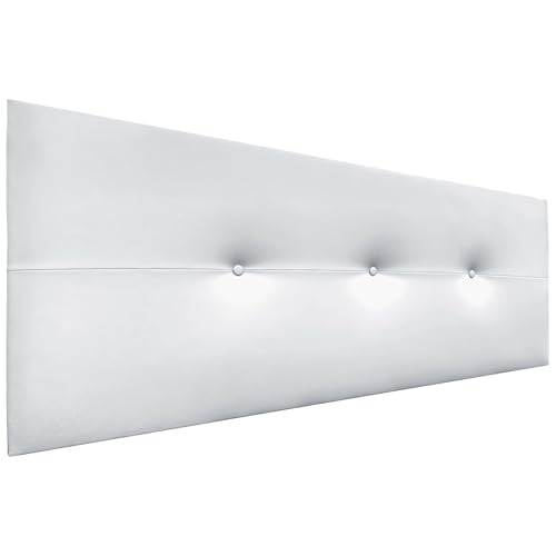 DHOME Cabecero de Polipiel o Tela AQUALINE Pro cabeceros Cabezal tapizado Cama Lujo (Polipiel Blanco, 135cm (Camas 120/135/140))
