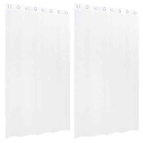 HEMOTON 2 Cortinas Privacidad y Flujo Natural de Luz Resistentes al Agua de Poliéster Blanco para Baño y Sala para Exteriores