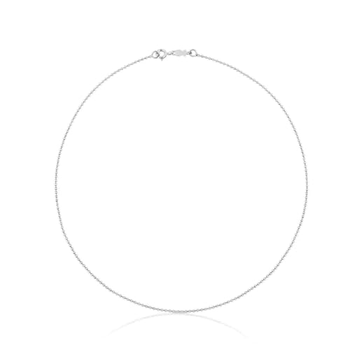 TOUS Gargantilla de Plata de Primera Ley para Mujer con Bolas, 40 cm de Largo, Clásica e atemporal, Colección Chain