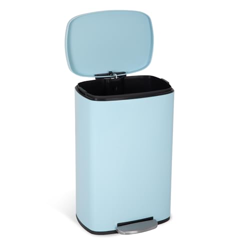Caneca de basura azul 13 galones acero inoxidable