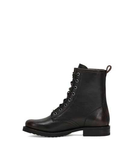 Image of Frye Veronica Women's Combat Boots Crafted from Hand-Burnished Vintage Italian Leather with Genuine Stitch-Down Welt Construction and Leather Lining - 6 inch Shaft Height