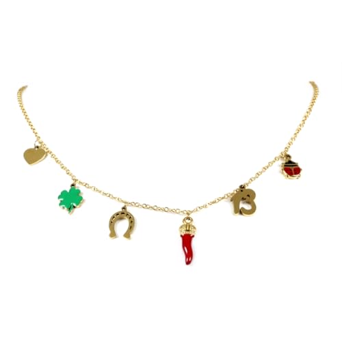 Lunghezza Collana 45 + 5 cm; Lunghezza corni 2 cm. Peso 20 g